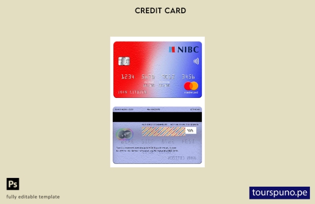 lista para imprimir la plantilla mastercard del NIBC Bank de los Países Bajos